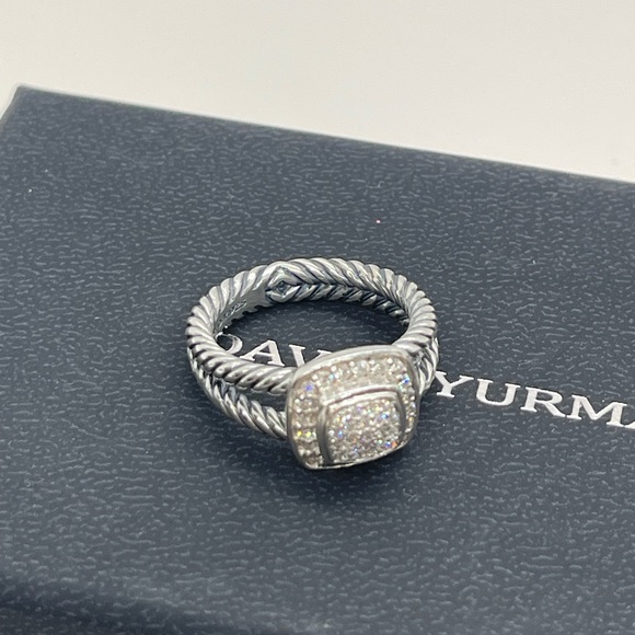 David Yurman Petite Albion Ring Sterling Silver with Pavè Diamonds - Picture 8 of 16